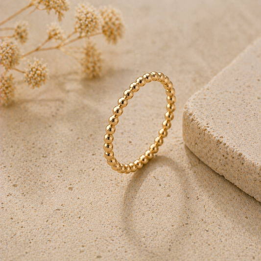 Beaded Stacking Ring (Gold)