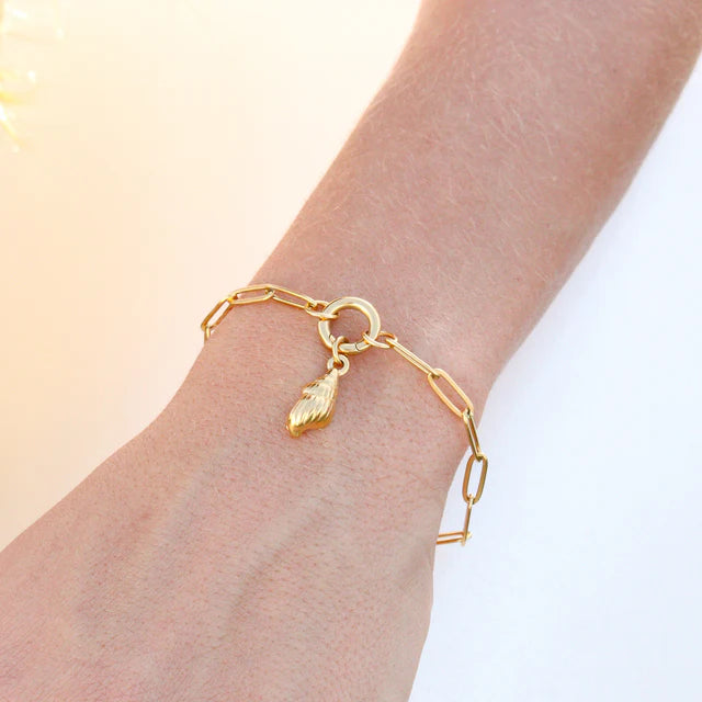 Paperclip Charm Bracelet (Gold)