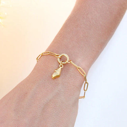 Paperclip Charm Bracelet (Gold)