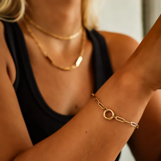 Paperclip Charm Bracelet (Gold)