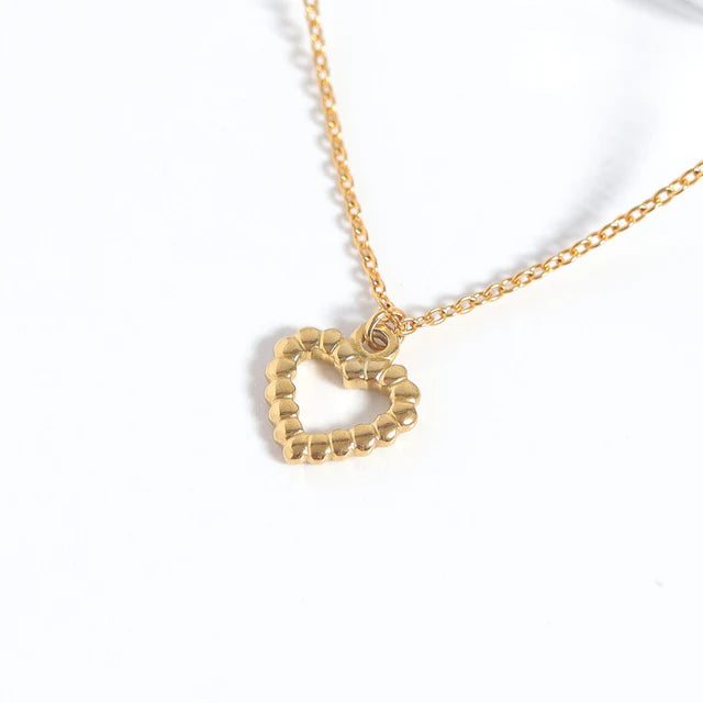 Textured Heart Charm (Gold)